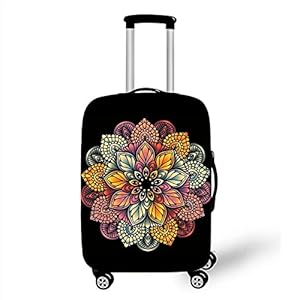 Trolley koffer beschermhoes – herbruikbare elastische stof reisbagage cover 18-32 inch, mystieke etnische mandala print anti-kras stofdichte rits bagage accessoires, mandala 1, S (18,21 in