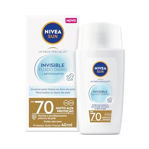 NIVEA SUN Protetor Solar Facial Fluido UV Face Specialist Invisible FPS 70 40ml, Muito Alt... NIVEA SUN Protetor Solar Facial Fluido UV Face Specialist Invisible FPS 70 40ml, Muito Alt...