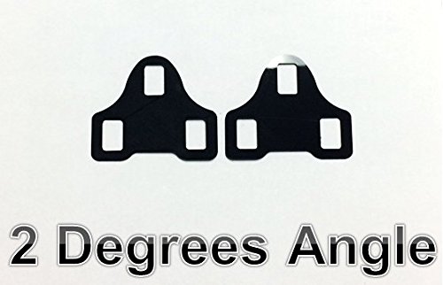GoodVibration WEDGE for LOOK KEO Delta Garmin Vector PowerTap style pedal cleats shim spacer (Black, 2 Degrees)