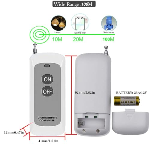 Image of ROBOWAY 2 Channel Wireless Two Button RF Remote ON-Off Model 433MHz EV1527 Learning Code - White (1 Remote)