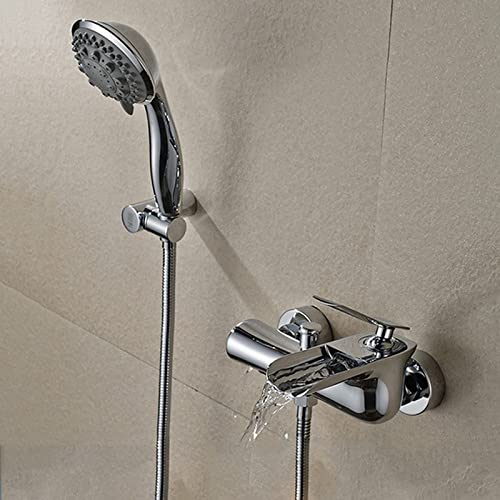 Robinet de baignoire cascade luxe en laiton chromé et sa douchette design