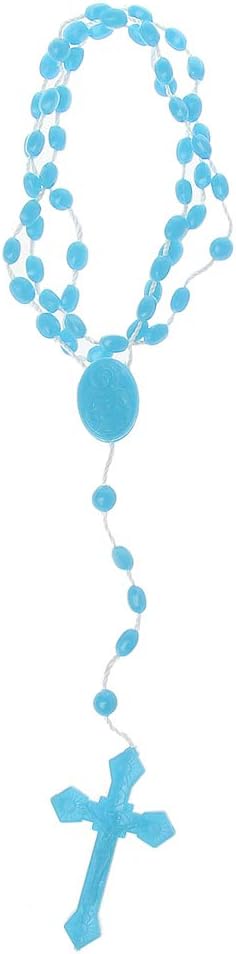 angwang Rosary Necklace,Plastic Rosary Beads Luminous Necklace Catholicism Prayer Religious Jewelry White - Image 7