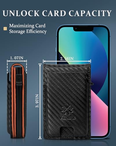 Smart Wallet for Men Slim Minimalist, Quick Access Pop up Wallet for Men with RFID Blocking, Click Wallets for Men with money clips, Wallets for men holds up to 14 cards, Orange3