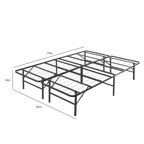 Image of Nestl Foldable Split King Platform Bed Frame, Metal Foundation with 13 Inch Under Bed Storage, No Box Spring Needed, Easy Assembly, Heavy Duty Steel Support
