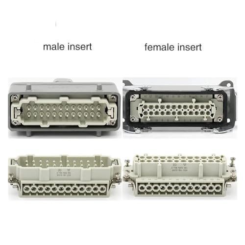 Conector industrial resistente 24 pines gris lateral miniatura 3