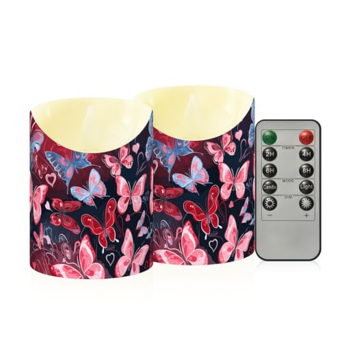 Velas de cera sin llama decoradas con mariposas para ambientar tu fiesta de Año Nuevo en casa