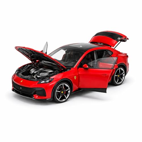 Image of 1:24 Scale Ferrari Purosangue SUV Die Cast Metal Car Model with Openable Doors & Hood, Detailed Interior, Pull Back Action Toy Car for Kids & Collectors, Display Model