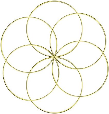 ABOAT Set of 6 Dream Catcher Metal Rings, Macrame Ring for Dream Catcher and Crafts, Gold, 6 Inch