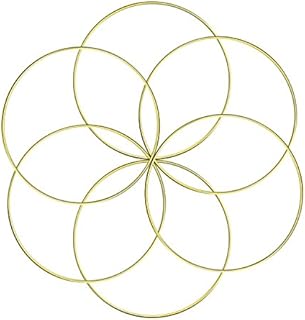 ABOAT Set of 6 Dream Catcher Metal Rings, Macrame Ring for Dream Catcher and Crafts, Gold, 6 Inch