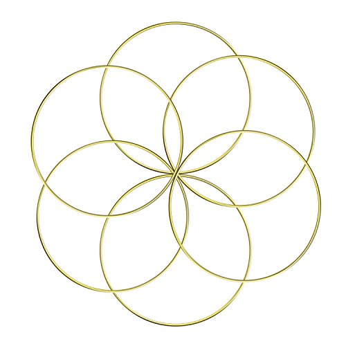 Aboat - Juego de 6 anillos de metal atrapasueños, anillo de macramé para atrapasueños y manualidades, oro, 15 cm Cover