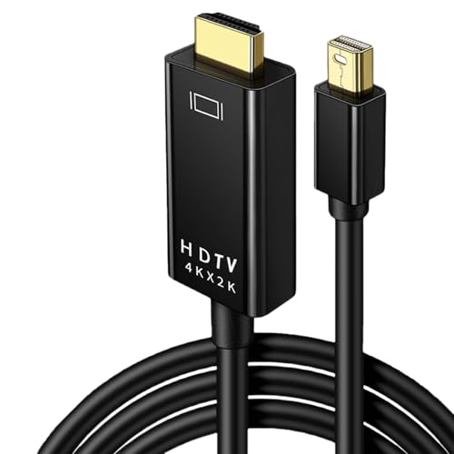 Leloco 4K Mini DisplayPort auf HDMI Kabel 2K 60Hz,1080P@120Hz, Mini DP auf HDMI Kabel F&uuml;r Thunderbolt 2, MacBook Pro, MacBook Air, iMac, Surface Pro Mehr Schwarz(1,8m)