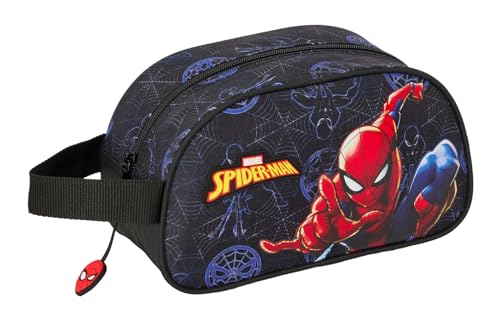 Safta Spiderman Attack - Neceser Escolar Infantil Mediano con Asa, Neceser Infantil, Adaptable a Carro, Fácil Limpieza, Cómodo y Versátil, Calidad y Resistencia, 26x12x15 cm