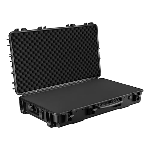 WilTec Mallette pour Armes sur Roues – 102 x 50 x 19 cm – capacité de Charge 100 kg – pour fusils, Armes à feu – avec Insert en Mousse – Valise...