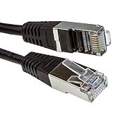 Blindado FTP Red Ethernet RJ45 Cat5E-CCA Parche 26AWG Cable 20 m Negro [20 metros/20m]