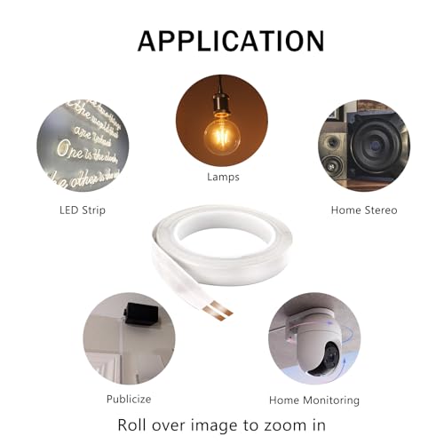 Image of FRANKEVER FRANKEVER Flat Copper Wire Adhesive-on-Wall Speaker Wire Cable, 2 Conductor, 25ft DIY Audio Cable Electrical Wire with 2 Connectors