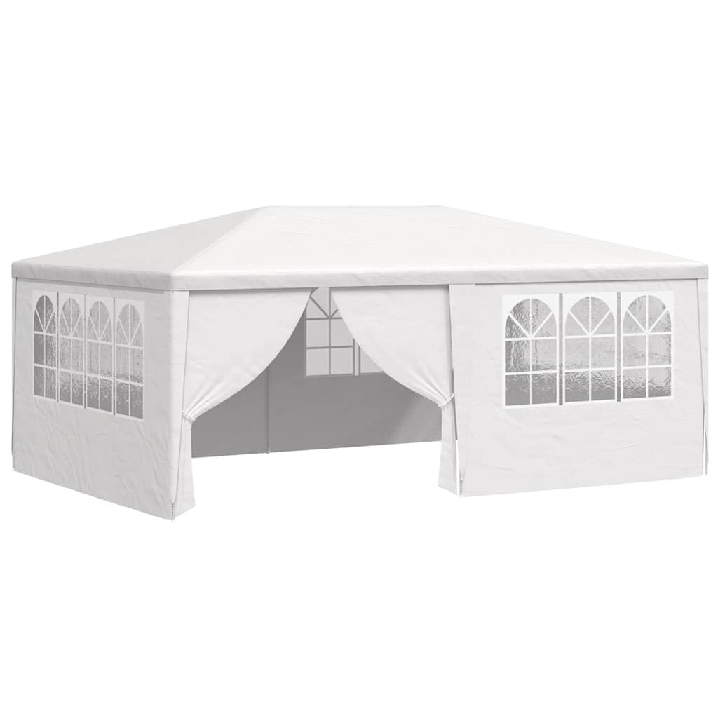 Gazebo per feste con pareti, in polietilene bianco 90 g/m², struttura