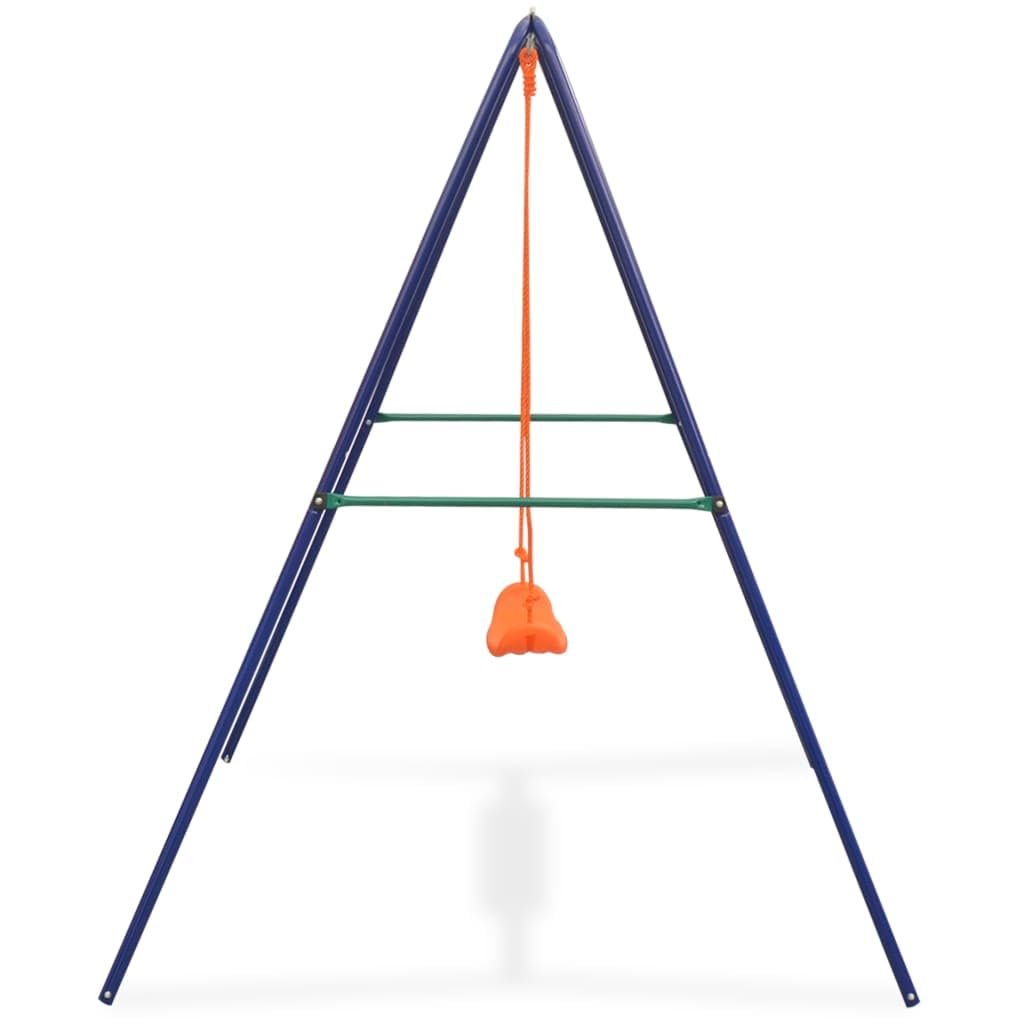 Einzelschaukel Orange für Kinder ab 3 Jahren wetterfestes Outdoor-Gartenspielzeug mit stabilen Befestigungen und ergonomischem Kunststoffsitz, geeignet für Garten, Terrasse und Klettergerüst