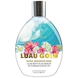 Tan Asz U Luau Gold Tanning Lotion, 500X Ultra Advanced Island Nights Black Bronzer Tanning Lotion with Hawaiian Glow Nectar, Peptides & Ceramides, 13.5 Fl Oz