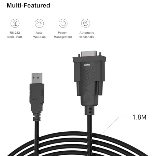 image for BENFEI USB to Serial Adapter, USB to RS-232 Male (9-pin) DB9 Serial Ca