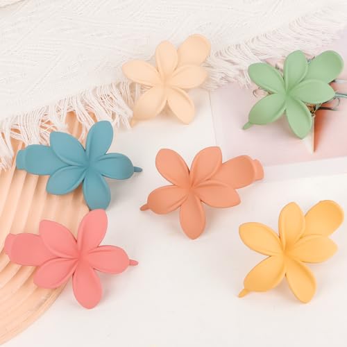 Pinzas para el cabello con flores grandes planas miniatura 7