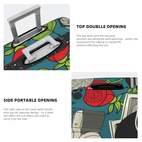 Black Head Woman with Owl Hair Luggage Cover Washable Elasticated Luggage Covers for Suitcase TSA Approved Stylish Scratch Resistant Luggage Case Protector4