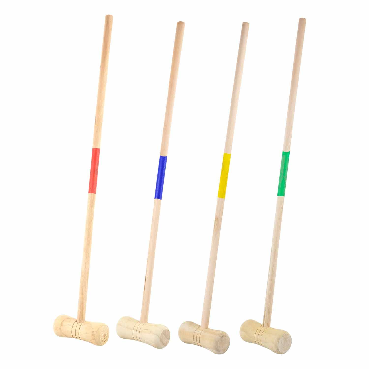 Idena Jeu de Croquet en Bois avec Maillets, Boules, Buts en Métal et Filet de Transport