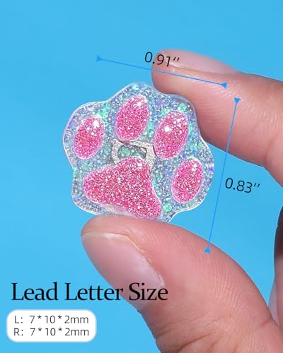 Image of Plifal Xray Markers with Lead Initials Paw - X-ray Markers Glitter Green & Rose Resin Radiology with Letter Include Reusable Adhesive Tape to Nurse Radiologist Badge Reel Buddy, Easy to Identify