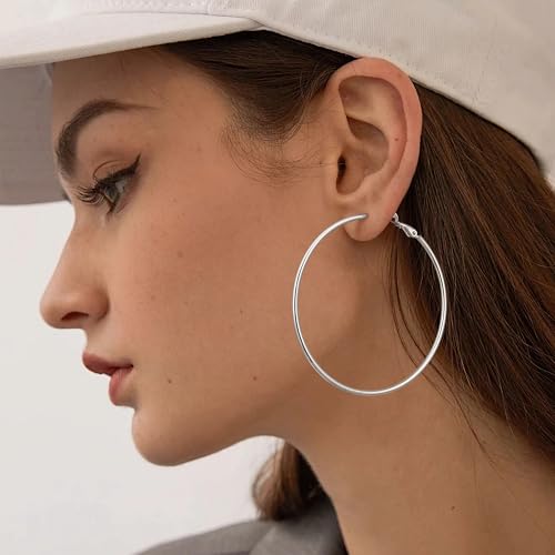 Image of Gacimy Gold Hoop Earrings for Women, 14K Gold Plated Thin Hoops