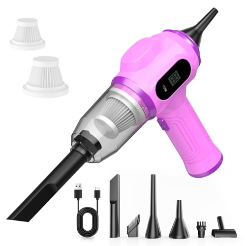 Image of Portable Car Vacuum Cordless Mini Handheld Vacuums Cleaner Rechargeable with LCD Display and Multi-Nozzles, High Power Hand held Cleaners for Car, Home, Office, Sofa, Pet Hair,Keyboard