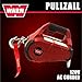 WARN 885000 PullzAll Corded 120V AC Portable Electric Winch with Steel Cable: 1/2 Ton (1,000 lb) Pulling Capacity, Variable Speed Trigger, Red