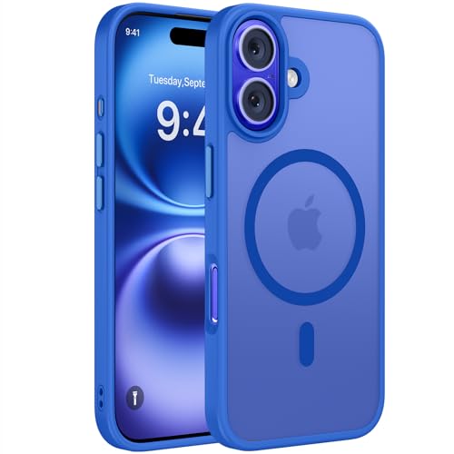 Image of Miracase Magnetic Series for iPhone 16 Case [Compatible with MagSafe] Military-Grade Protection, Anti-Fingerprint, Slim Phone Case for iPhone 16 6.1 inch - Sea Blue