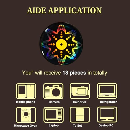 Image of Zonon 18 Pieces Emf Stickers Emf Blocker for Cell Phone Equipment Neutralizers Devices Accessories for Laptops Computers(Delicate Style)