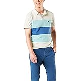 Dockers Men's Short Sleeve Polo, Teal Wave Stripe, XX-Large