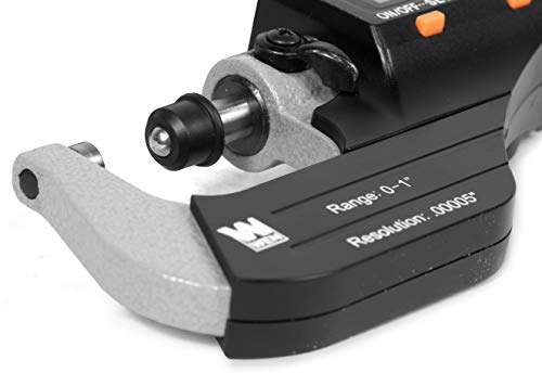 Image of WEN 10725 Standard and Metric Digital Micrometer with 0 to 1-Inch Range, .00005-Inch Accuracy, LCD Readout and Storage Case