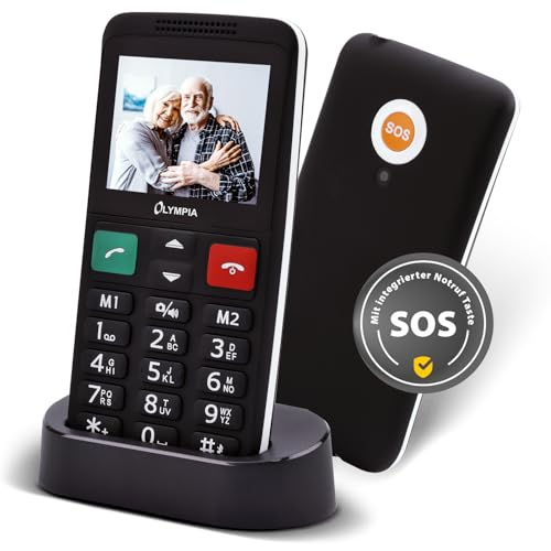 Olympia Mobiltelefon LUX | Komfort-Mobiltelefon mit Großtasten | Farb-Display | SOS-Taste |...