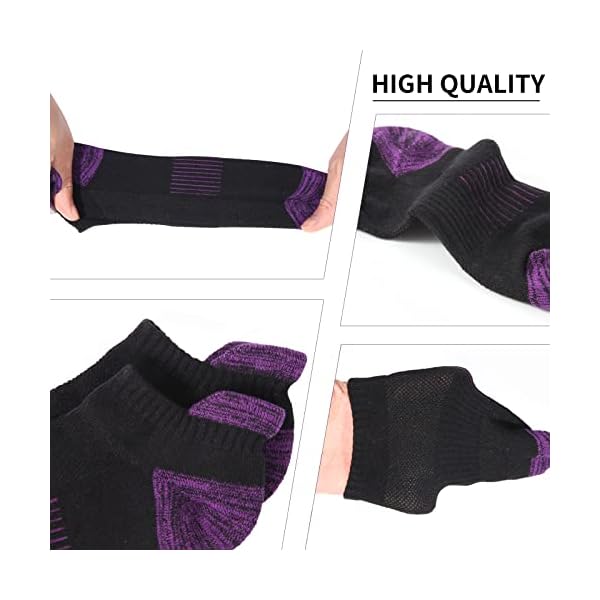 BUDERMMY Sneaker Socken Damen 6 Paar Füßlinge Baumwolle Sportsocken Atmungsaktives Kurz Socken Damen Gepolsterte Laufsocken – Bild 6