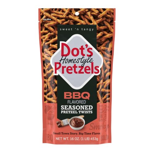 DOT'S Homestyle Pretzels BBQ Flavored Seasoned Pretzel Twists Bag, 16 oz