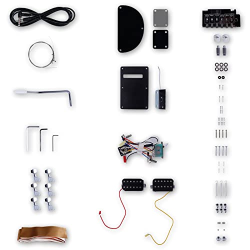 Image of Leo Jaymz DIY TL Style Electric Guitar Kits Roasted Maple Neck and Maple Fingerboard - Mahogany Body and Frameless Pickups - 2 point tremolo bridge - Pluggable wires
