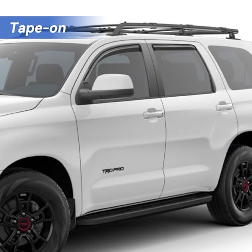 Image of Window Visors Rain Guards for 2008-2022 Toyota Sequoia, Out-Channel Window Vent Wind Deflectors Visors Shades for 08-22 Sequoia