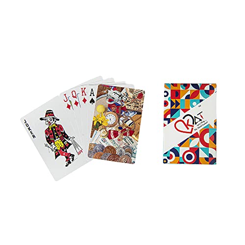 Image of KAT 3 Piece Playing Cards Plastic Coated Design B C D Multicolour Pack Premium Art Card Paper Deck for Bridge Rummy Poker Holi Diwali Taash Game Nights Party & Fun