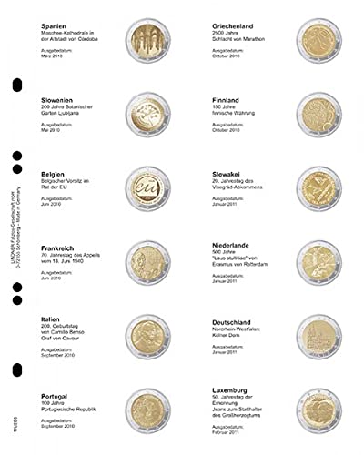 Vordruckblatt 2 euros España 2010 Luxemburgo 2011 Lindner MU2E6 Multi Collect