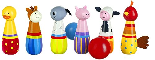 Orange Tree Toys Wooden Farm Yd Bowling Set