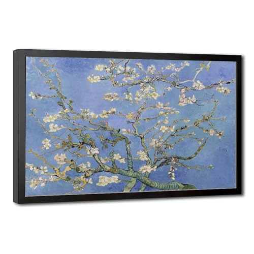 Toile fleurs d'amandier Van Gogh cadre prêt à suspendre pour mur vide