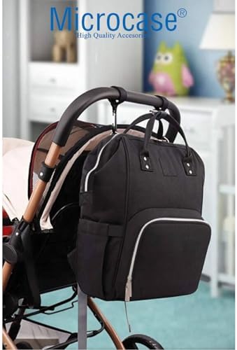 Microcase Termos Bölmeli Anne Bebek Bakım Çantası | Şık ve Fonksiyonel Sırt Çantası - Siyah AL4856 - Görsel 3