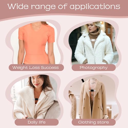 Image of 2Pcs Dress Clips Back Cinch, Waist Cincher Clip, Sweater Clip, Shawl Clips, Shirt Clips for Women Clothing, Cardigan Clip for Fitting (Black, White)
