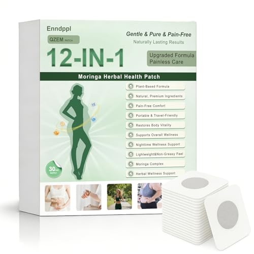Enndppl Moringa Patches QZEM 2026 Upgraded 12-in-1 Navel Strips Natural Herbal Gentle & Non-Irritating Suitable for All Skin Types (30 Count)