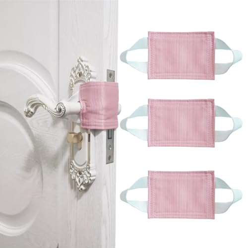 Image of Baby Proof Door Silencer & Cloth Latch Cover, Quiet Close Anti-Slam Pads to Prevent Slamming and Accidental Locking, for Nursery and Toddler Safety (3, Pink, 4.1 * 3.1 inches)
