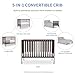 Goldzone Baby Crib 5-in-1 Convertible, Wooden Nursery Cribs Converts to Toddler Bed, Daybed and Full Size Bed, 3 Adjustable Base, Non-Toxic Finish (Espresso)
