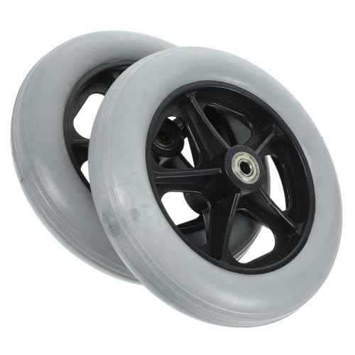 KOMBIUDA 2pcs Drive Wheelchair Replacement Parts Replacement Wheels for Walkers Wheelchair Front Wheels Replacement Walker Wheels Drive Wheelchair Front Wheels Wheelchair Bearings Grey Iron