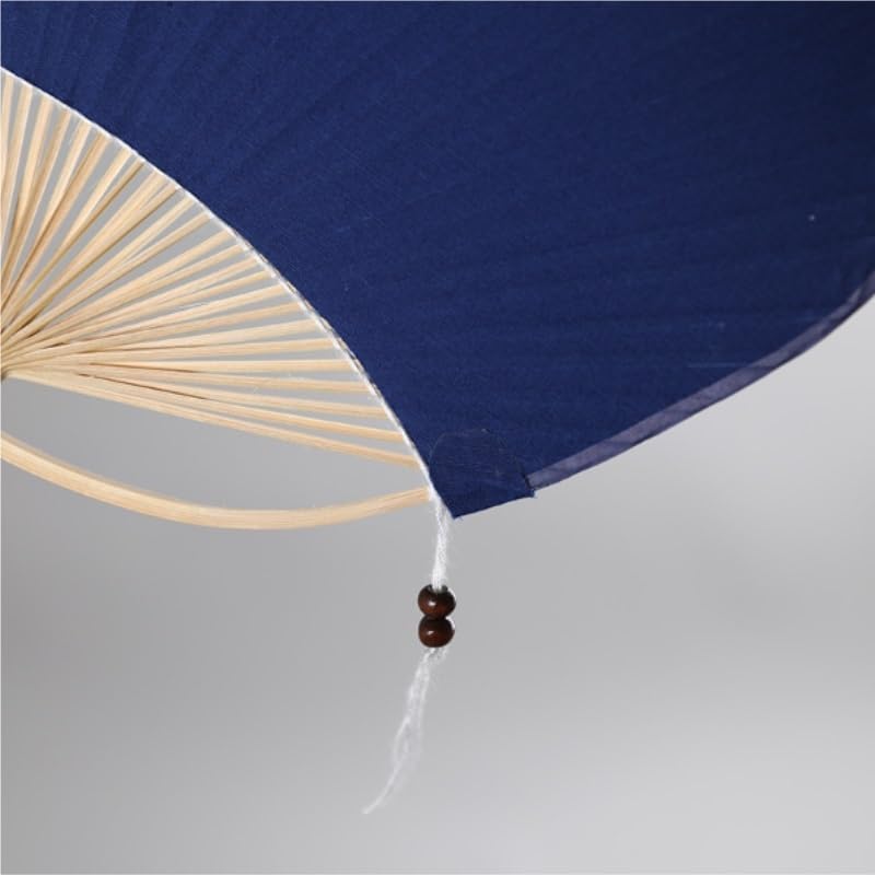 Dragonfly Embroidered Handheld Round Fan Handle Japanese for Cooling Home Decor